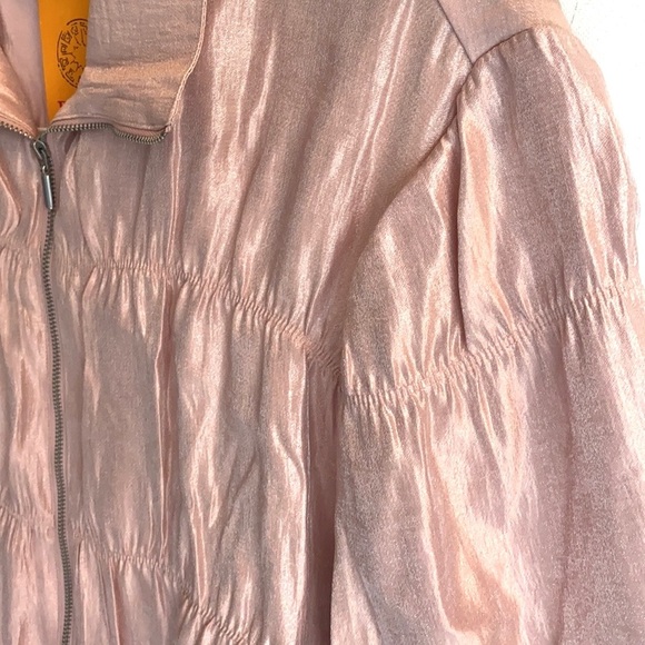 Ruby Rd. Rose Gold Metallic Pintuck Jacket, Sz 16 - Picture 5 of 6